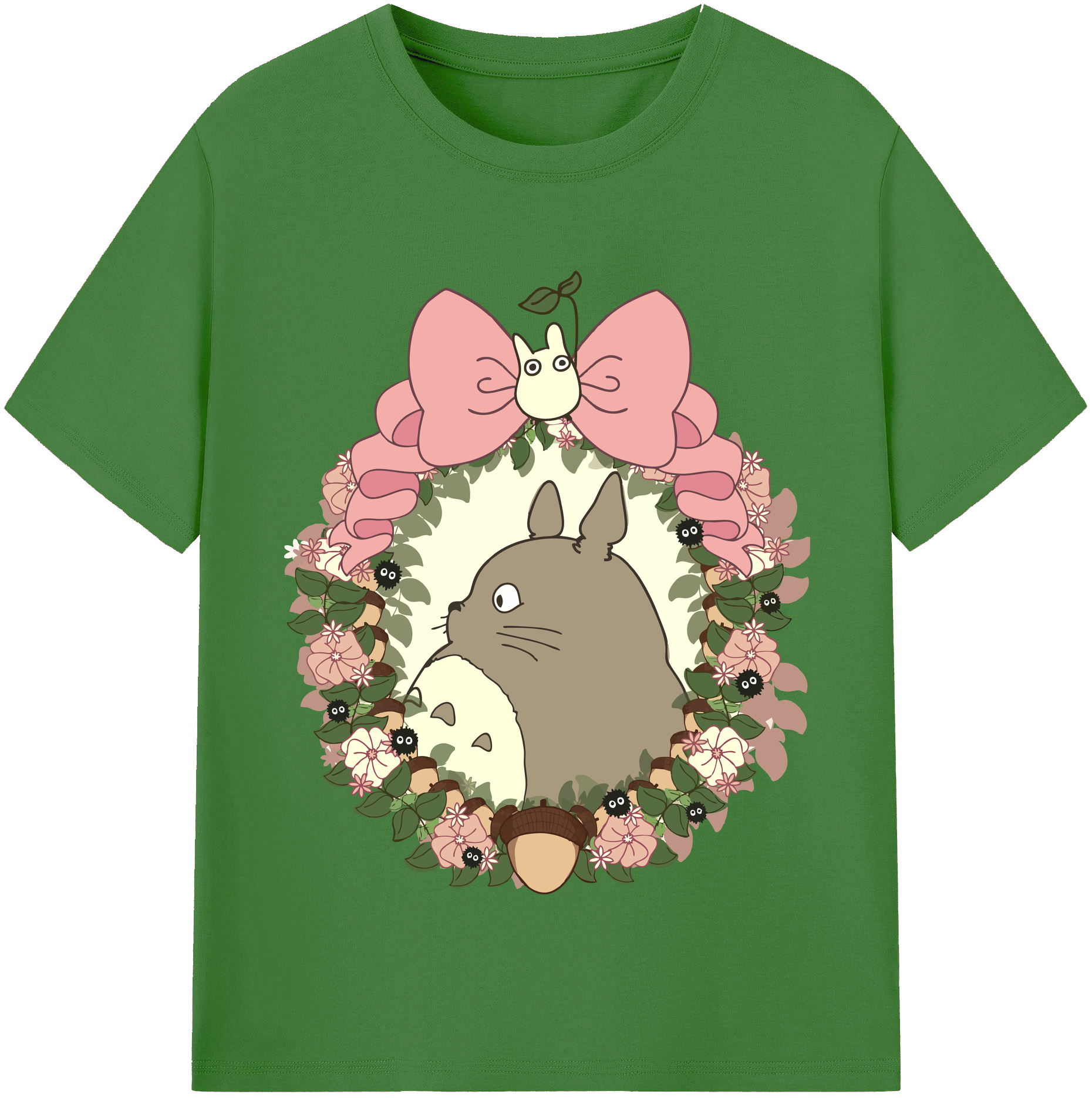 （画像用） となりのトトロ 草壁メイ 草壁サツキ My Neighbor Totoro Satsuki Kusakabe Mei Kusakabe レディースカジュアルプリントTシャツ（綿100％）